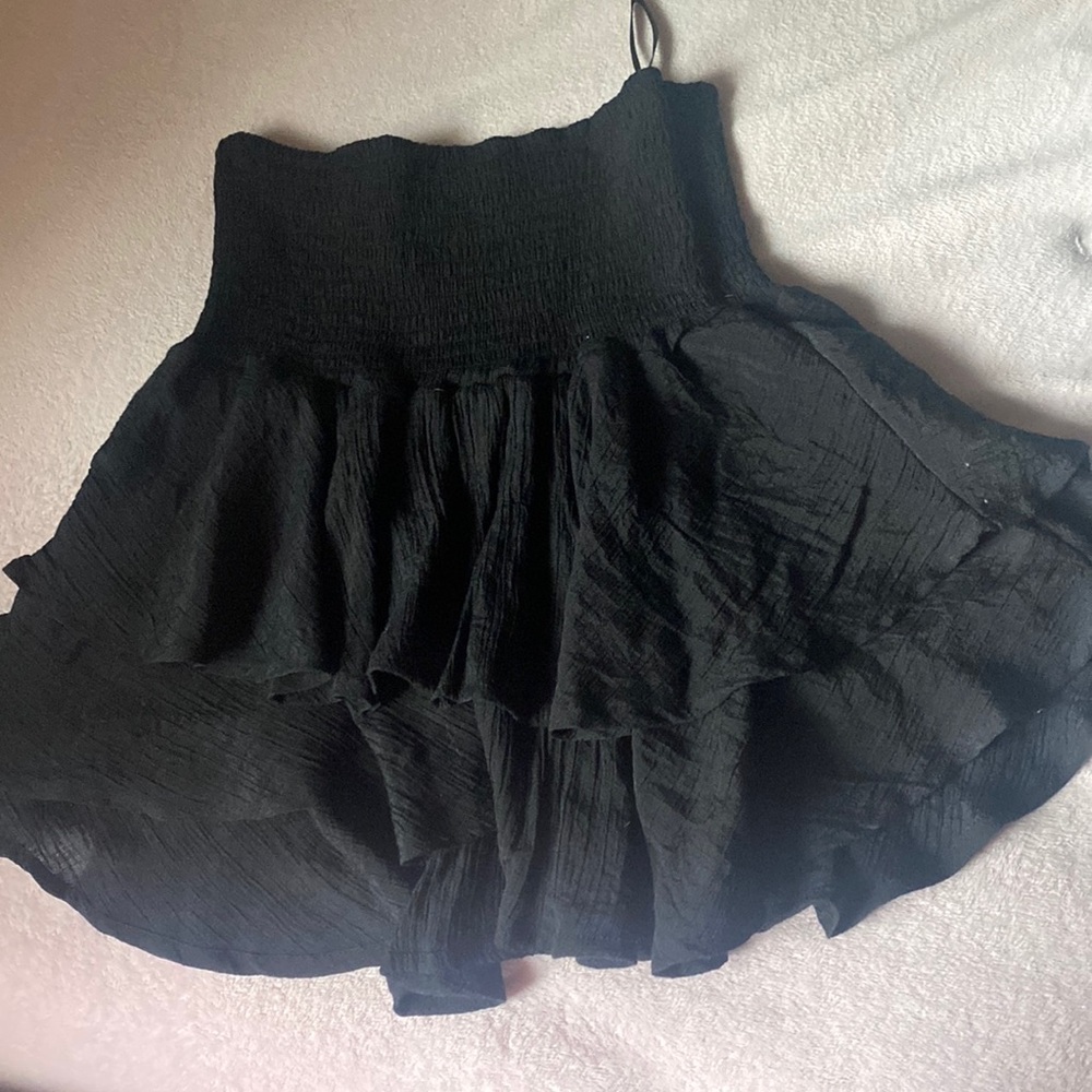 Black shein ruffle skirt coverup